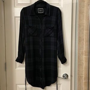 Rails black and gray grey plaid flannel Bianca dress small s